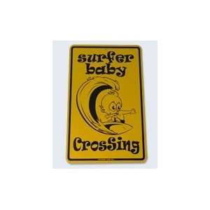  Seaweed Surf Co Surfer Baby Crossing Aluminum Sign 18 