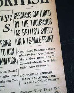 BATTLE OF ARRAS Start in France BRITISH Offense World War I 1917 WWI 