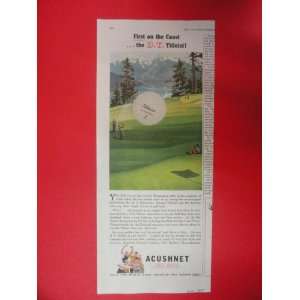 Titleist Acushnet golf balls., 1950 Print Ad (playing golf.) Orinigal 