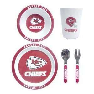  Kansas City Chiefs NFL Childrens 5 Piece Dinner Set 