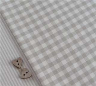 Natural linen cream gingham country check fabric rustic vintage  