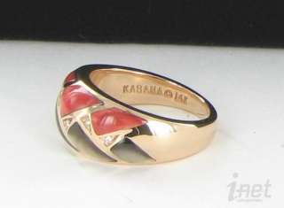  Rose Gold Bronze & Red Spiny Mother of Pearl Diamond Ring $3290  