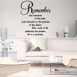 Remember The Moments Wall Lettering Vinyl Words Decal  