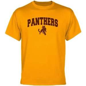 Adelphi University Panthers Gold Logo Arch T shirt  Sports 