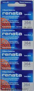20 pcs 364 Renata Watch Batteries SR621SW FREE SHIP  