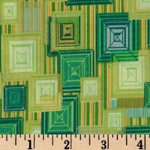  44 Wide Metro Hip To Be Square Verde Fabric By The Yard 