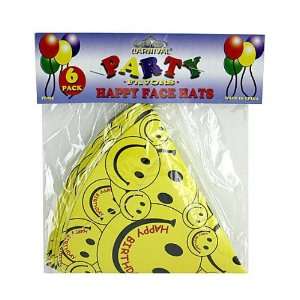  24 Packs of 6 Happy Face Party Hats