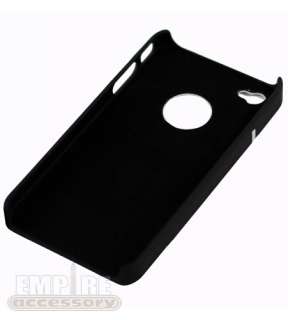 Deluxe Chrome Trim Logo Rubberized Hard Case for Apple iPhone 4 At&t 