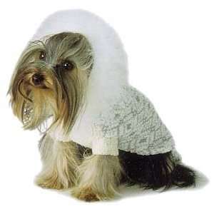  White Chenille Dog Coat (Size 10)