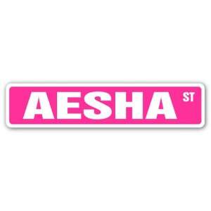  AESHA Street Sign name kids childrens room door bedroom 