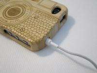 Natural Bamboo Wood Hand Carved Case Cover for iPhone 4 4S Camera 