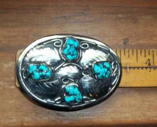 WOMENS 43g 720 AZTEC SILVER WITH TURQUOISE BELT BUCKLE VGC  