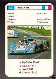 ALPINE A 441 Larrousse Race Car 1970s TOP TRUMPS CARD  