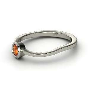    Stackable Berry Ring, Round Fire Opal 14K White Gold Ring Jewelry