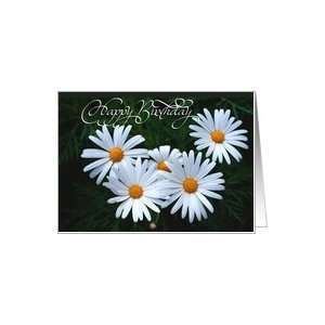 white daisies happy birthday Card