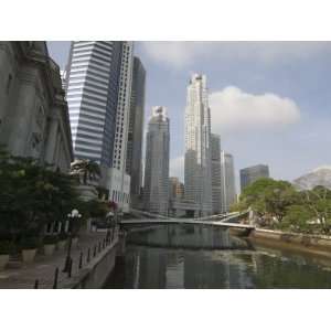 Cavenagh Bridge and the Singapore River Looking Towards the Financial 