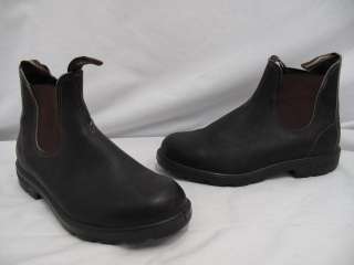   Dark Brown Leather Elastic Side Rubber Sole Ankle Boots 41.5  