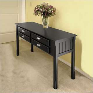 Winsome Timber Solid Wood /Sofa Black Console Table 021713204509 