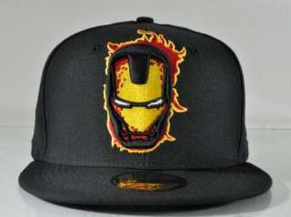 MARVEL COMIC NEW ERA IRON MAN LOGOCLIPSE BLACK 59FIFTY FITTED CAP 