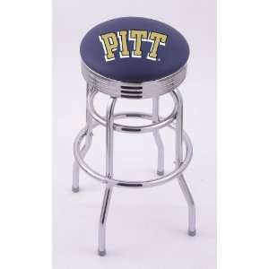  Pittsburgh Panthers Double Rung Ribbed Flat Ring Chrome 