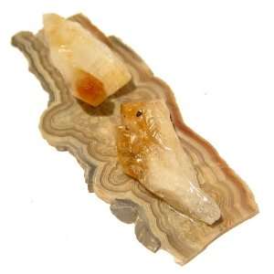  Chakra Plate 09 Crazy Lace Agate Citrine Crystal Point 