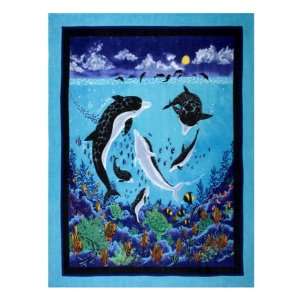  48 Inch Lets Play Dolphin Fleece Panel
