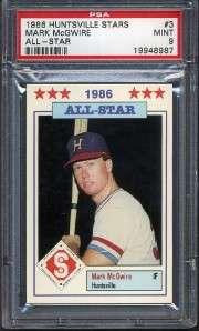 1986 HUNTSVILLE STARS   MARK McGWIRE ALL STAR #3 PSA 9 MINT  