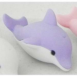  Dolphin Japanese School Erasers. Pastel Purple Color. 2 