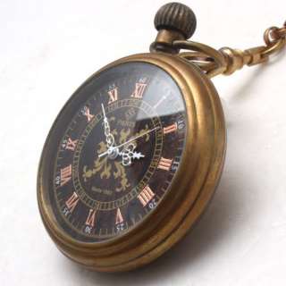 Noble 1882 PARIS Brass Vtg Mechanical Pocket Watch NE79  