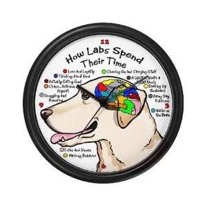 Yellow Lab Brain Funny Wall Clock by 
