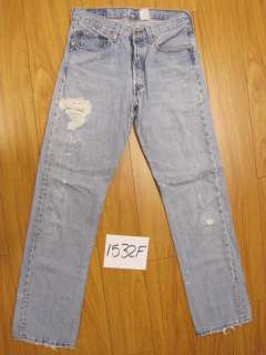 destroyed levis 501 Feather jean used 32x34 1532F  