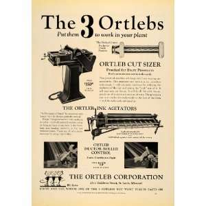  1930 Ad Ortleb Cut Sizer Ink Agitators Ductor Roller 