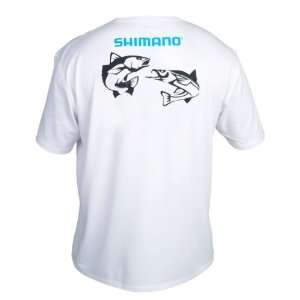  Shimano Redfish/Snook Short Sleeve Technical Tee White 