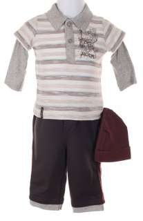 GUESS JEANS Shirt Pants Hat Outfit Set NWT New Boy 6 9  