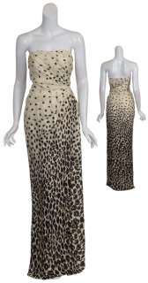 EMANUEL UNGARO Sexy Leopard Gown Dress $5250 44 10 NEW  