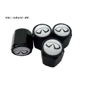 AGT Aluminum Black Valve Caps Tire Cap Stem for Infiniti Wheels (Pack 