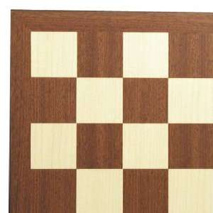   Mahogany and Maple Chessboard with 2.2in Squares