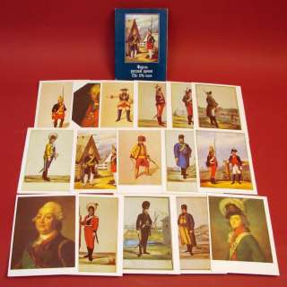 Russian Imperial ARMY UNIFORMS 1756 1796 set of POSTCARDS Officers 