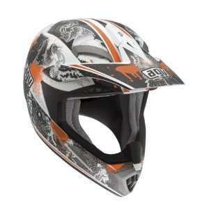  AGV MT X Motocross Helmet White/Orange Evolution XXL 2XL 