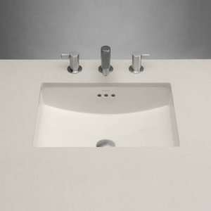 RonBow 200520 BI Rectangle Ceramic Undermount Bathroom Sink with Overf