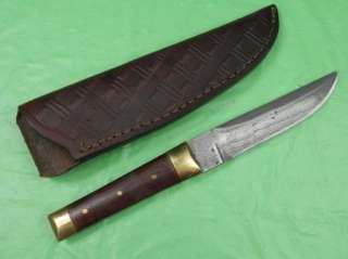 US Custom Made Hunting Fighting Knife Damascus Blade  