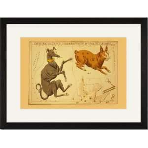  Black Framed/Matted Print 17x23, Canis Major, Lepus 