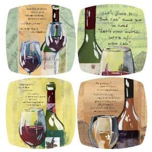 Book Club Asst Collection Winers Wine Glass Topper, Set of 8