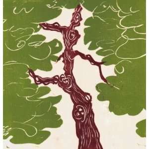  Gnarly Tree   linocut, Limited Edition Digital Artwork 