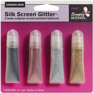 Silk Screen Glitter 4 Grams 4/Pkg Precious Metals [Office Product]