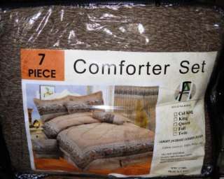 Jacquard 7 piece Wild Horse Comforter Set   QUEEN sz  