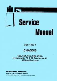 INTERNATIONAL FARMALL 656 Chassis Service Shop Manual  