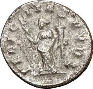 Trebonianus Gallus 251AD Ancient Silver Roman Coin FELICITAS GOOD LUCK 