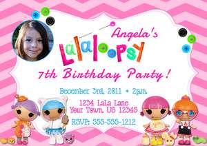 Printed Lalaloopsy Birthday Invitations/Thank You 5X7 or 4X6 Size 