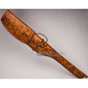  2 Piece Western Tooled Leather Rifle Case 49 (s1) Sports 